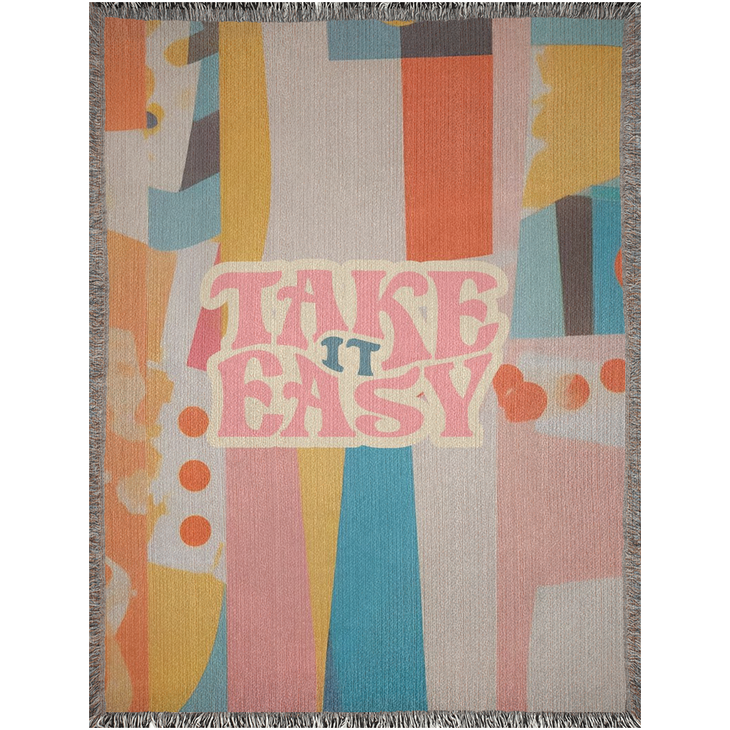 Take It Easy  -100% Cotton Jacquard Woven Throw Blanket
