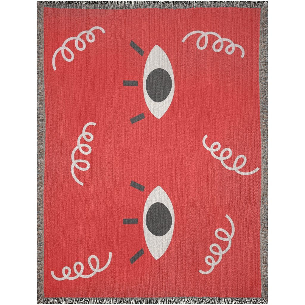 Seeing Into My Soul  -100% Cotton Jacquard Woven Throw Blanket