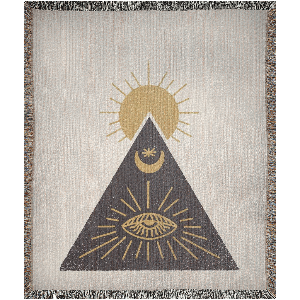 The Pyramid of Light  -100% Cotton Jacquard Woven Throw Blanket