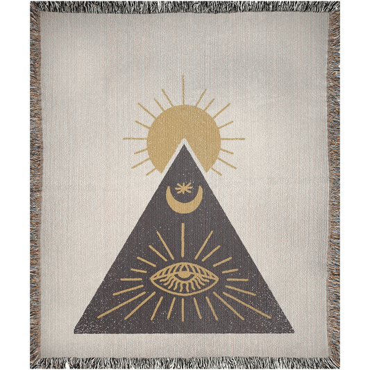 The Pyramid of Light  -100% Cotton Jacquard Woven Throw Blanket