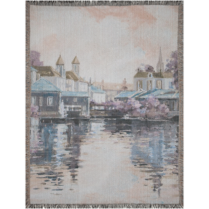 Impressionism Landscape Oil Painting  -100% Cotton Jacquard Woven Throw Blanket