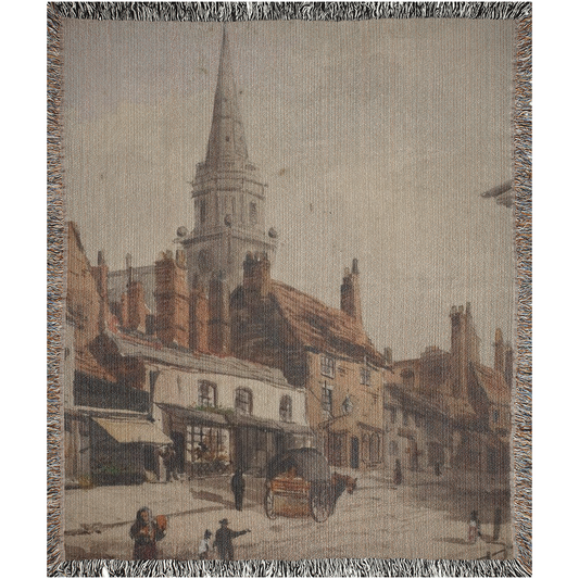 1888 Cityscape  -100% Cotton Jacquard Woven Throw Blanket