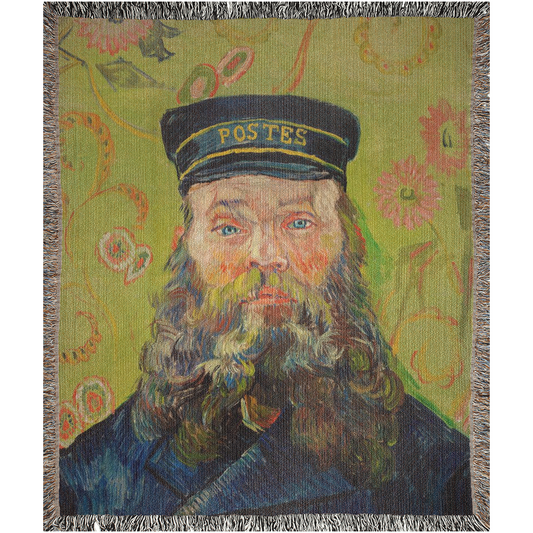 The Postman Van Gogh  -100% Cotton Jacquard Woven Throw Blanket