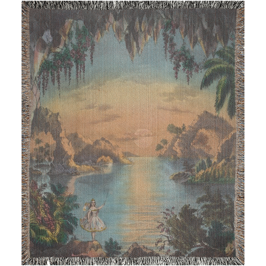 Paradise Vintage  -100% Cotton Jacquard Woven Throw Blanket