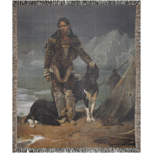 Femme autochtone avec son chien