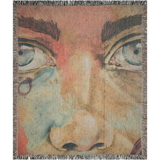 Captivating eyes  -100% Cotton Jacquard Woven Throw Blanket