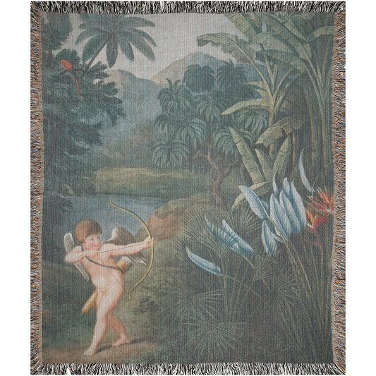 Cupid Arrow Oil Painting  -100% Cotton Jacquard Woven Throw Blanket
