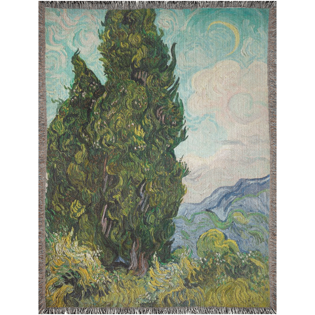Van Gogh Dreams  -100% Cotton Jacquard Woven Throw Blanket