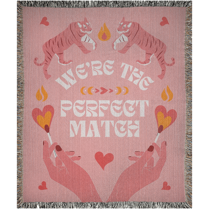 Perfect Match -100% Cotton Jacquard Woven Throw Blanket