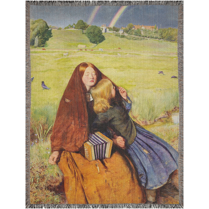 Under The Rainbow Oil Painting  -100% Cotton Jacquard Woven Throw Blanket