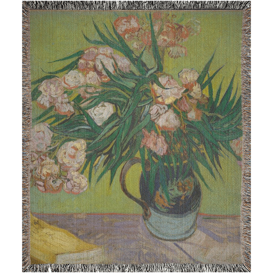 Oleander By Van Gogh  -100% Cotton Jacquard Woven Throw Blanket