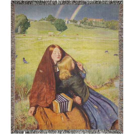 Under The Rainbow Oil Painting  -100% Cotton Jacquard Woven Throw Blanket