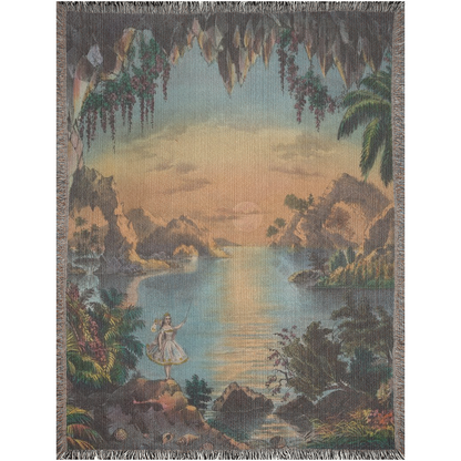 Paradise Vintage  -100% Cotton Jacquard Woven Throw Blanket
